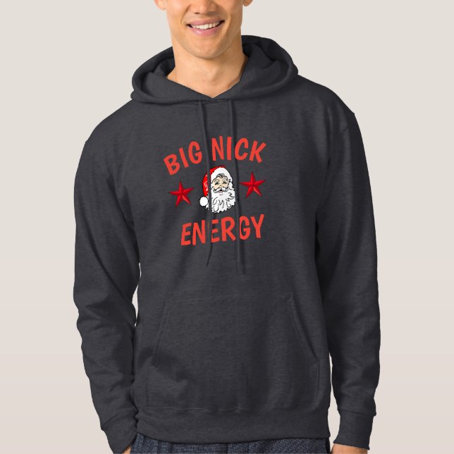BÄSTA stora Nick Energy Funy-jul Hoodie (Framsida)