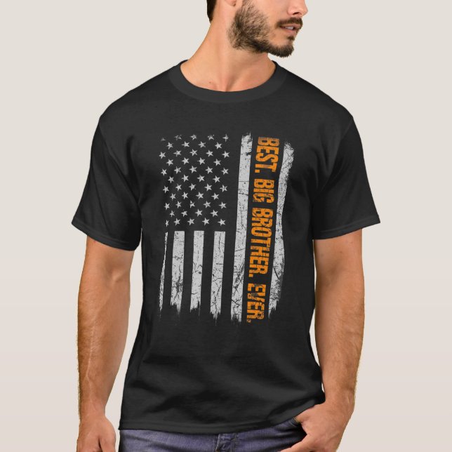Bästa storebror någonsin Amerikanska Flagga Fars d T Shirt (Framsida)
