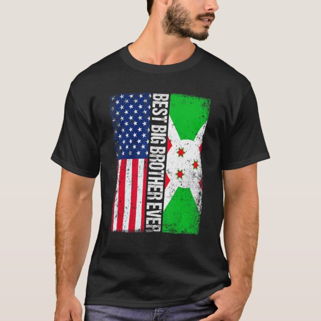 Bästa storebror någonsin Fars dag Burundi Us Fla T Shirt (Framsida)