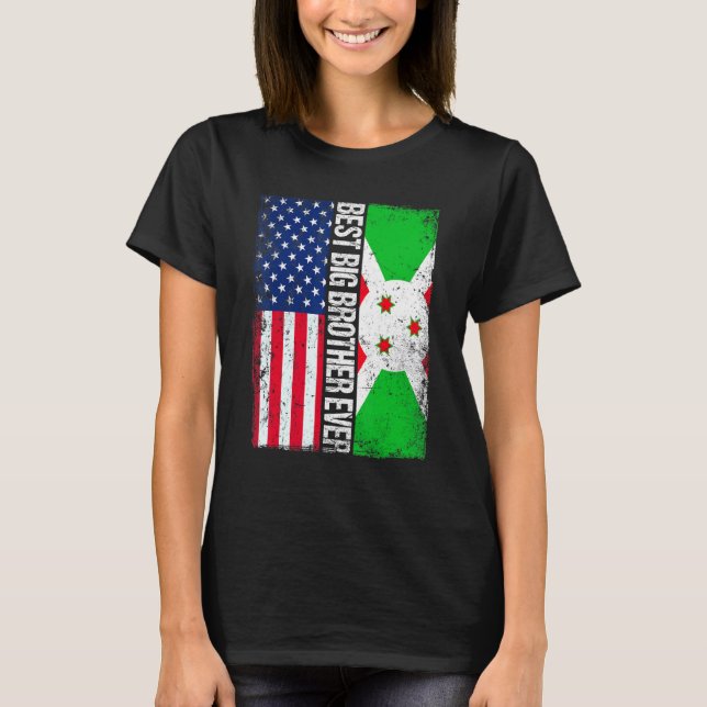 Bästa storebror någonsin Fars dag Burundi Us Fla T Shirt (Framsida)