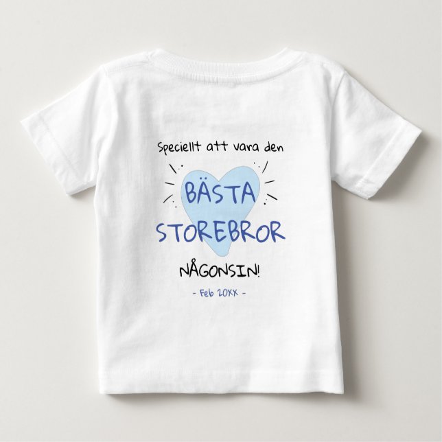 Bästa storebror någonsin graviditet avslöjande t shirt (Baksida)