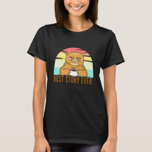 Bästa storia som nånsin varit grumlig katt med dål t shirt