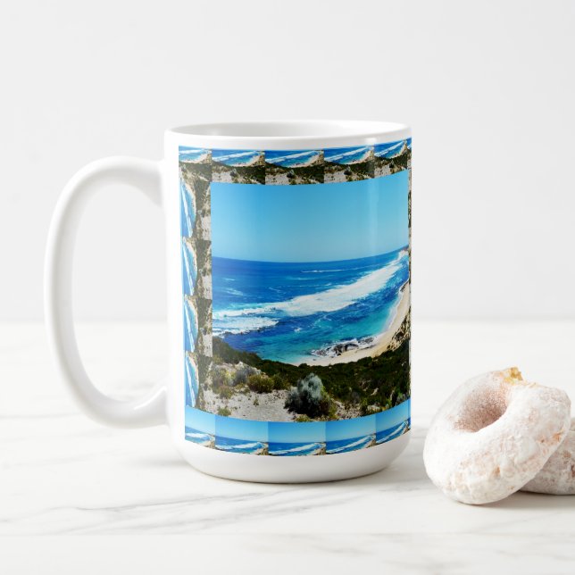 Bästa strandvyer inramade, kaffemugg (Med munk)
