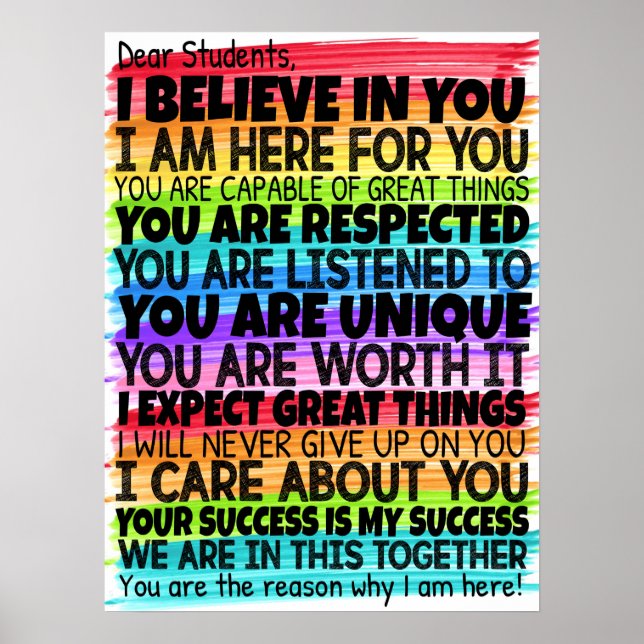 Bästa Studenter-klassrum för vattenfärger Poster (Framsidan)