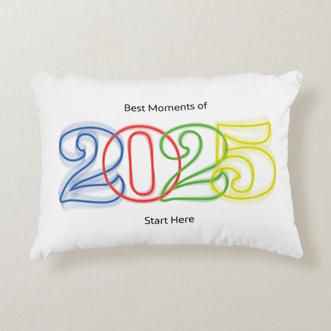 Bästa stunderna av 2025 börjar här prydnadskudde (Framsidan)