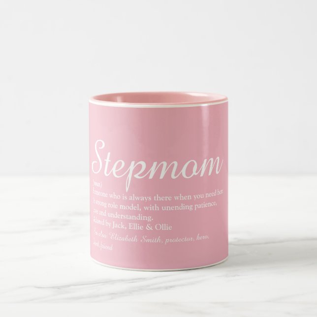 Bästa styvmamma, styvmor definition Skript Rosa Två-Tonad Mugg (Center)