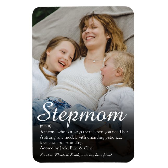 Bästa styvmamma, styvmor definition skriptfoto magnet (Vertikal)