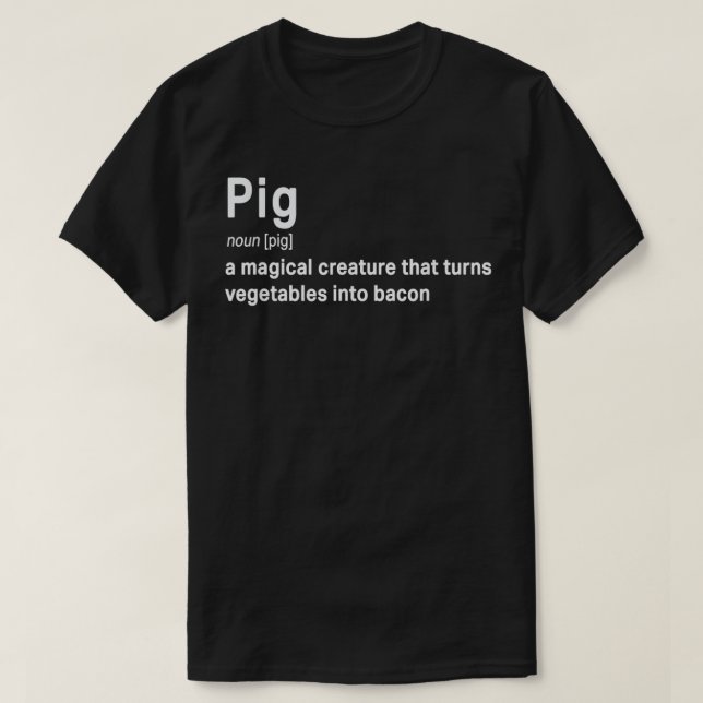 Bästa Superskojet Gris och Bacon Definition Funny  T Shirt (Design framsida)
