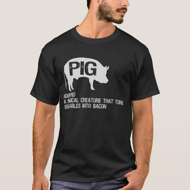 Bästa Superskojet Gris och Bacon Definition Funny  T Shirt (Framsida)