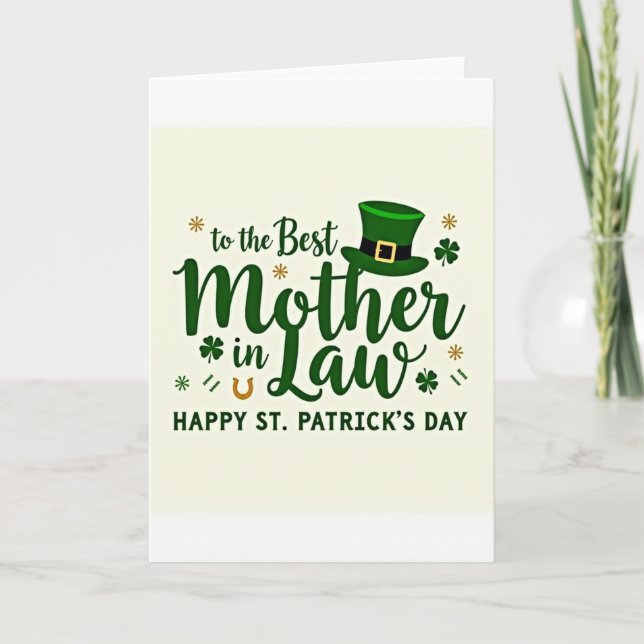 Bästa svärmor St. Patrick-kort Kort (Framsida)