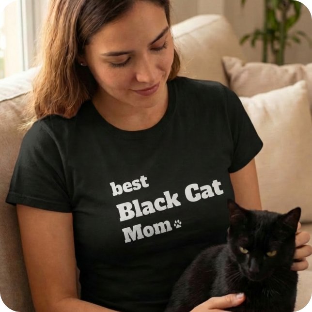 Bästa svarta kattmamma någonsin Present T-shirt fö (Skapare uppladdad)