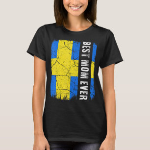 Bästa svenska Mamma någonsin Sverige Flagga Mors d T Shirt