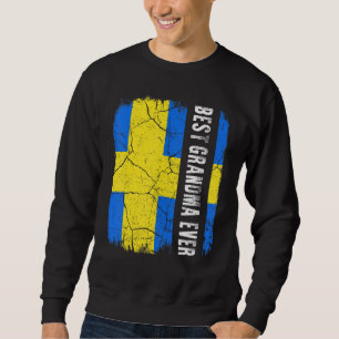 Bästa svenska mormor någonsin Sverige Mors dag Lång Ärmad Tröja