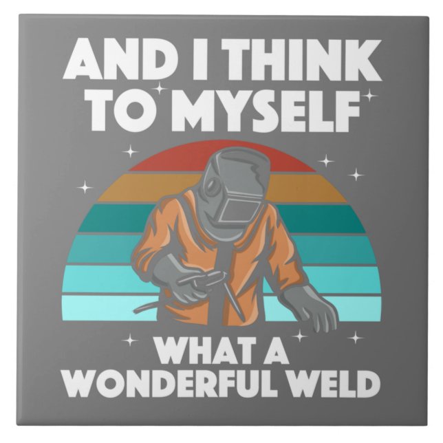 Bästa svetskonst Manar Women Arc Welder Pipeliner  Kakelplatta (Framsidan)