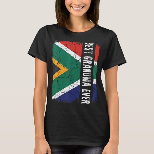 Bästa sydafrikanska mormor någonsin Afrikan Flagga T Shirt (Framsida)