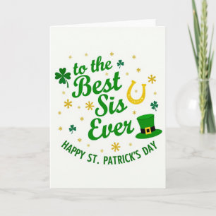 Bästa syster Falskt guld St Patricks-kort Kort