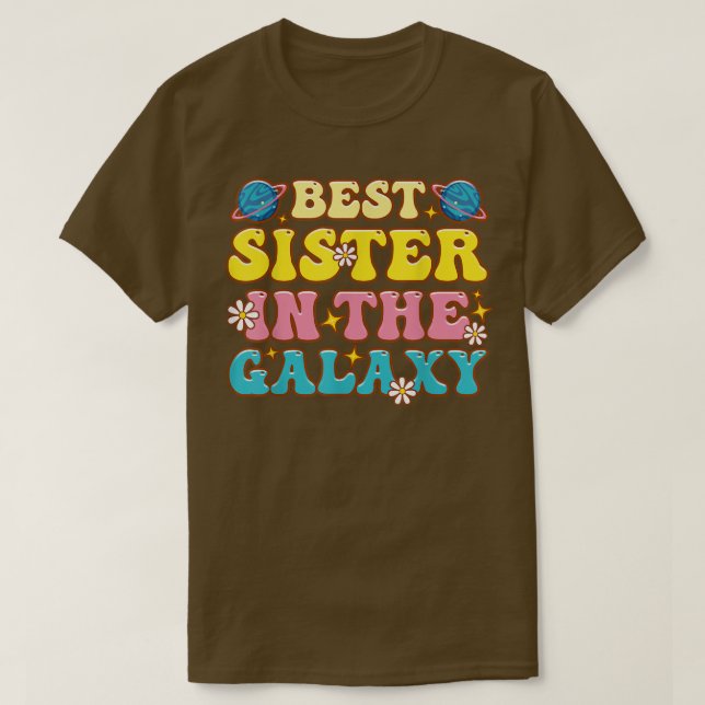 Bästa syster i Galay Groovy sisterdagsljus för T Shirt (Design framsida)