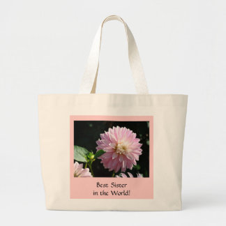 Bästa syster i världen! Rosa Dahlia-blommor Tote Jumbo Tygkasse