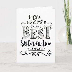 Bästa syster-in-law i Världsfödelsedagen Kort