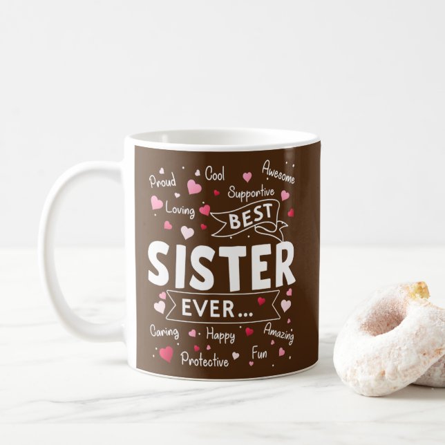Bästa syster Mammor någonsin tidigare. Kaffemugg (Med munk)