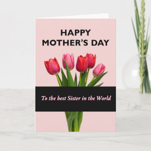 Bästa syster mors dag blomkort kort