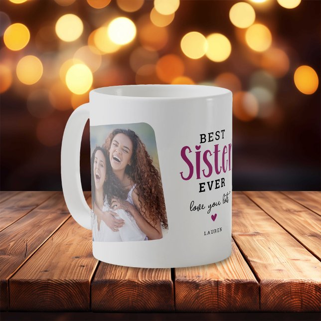 Bästa SYSTER Någonsin 2 Foto Söt Present Kaffemugg (Skapare uppladdad)