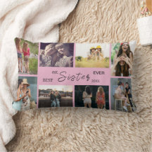 Bästa syster någonsin – 8 Foto Collage Kudd