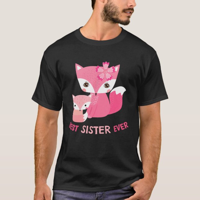 Bästa syster någonsin Cute Fox T Shirt (Framsida)