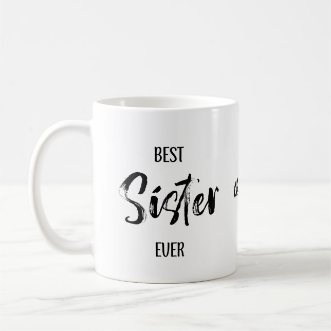 Bästa syster någonsin Enkel vit mugg (Vänster)