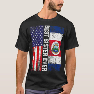 Bästa syster någonsin Mors dag Costa Rica USA Flag T Shirt