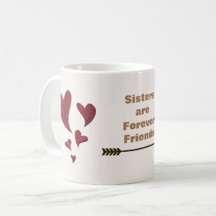 Bästa syster någonsin vän BFF hjärtan Kaffemugg