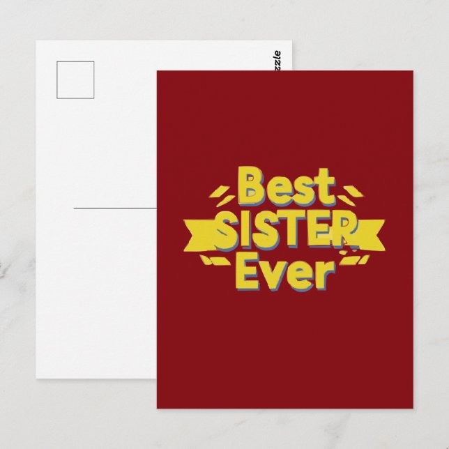 Bästa syster någonsin vykort (Fram/baksida)