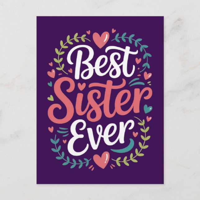 Bästa syster någonsin vykort (Framsida)