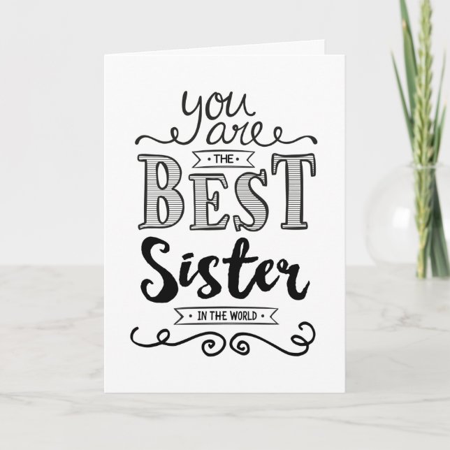 Bästa syster på världsdagen kort (Framsida)