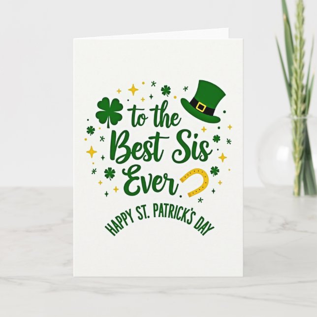 Bästa syster St. Patrick's Day-kort Kort (Framsida)
