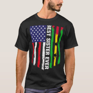 Bästa syster USA flagga & Sao Tome and Principe Fl T Shirt