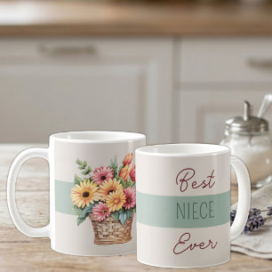 Bästa systerdotter någonsin gerbera blommor grön kaffemugg