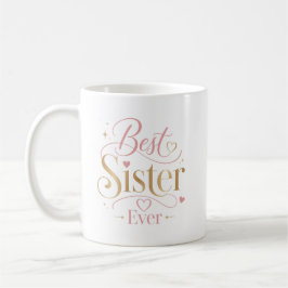 Bästa systern någonsin Elegant rosa guldtypografi Kaffemugg