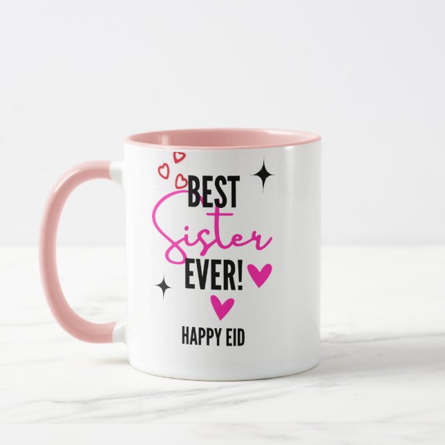 Bästa systern någonsin Glad Eid-mugg  Mugg (Vänster)