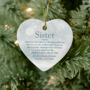 Bästa systern någonsin Juldefinition God Jul Julgransprydnad Keramik