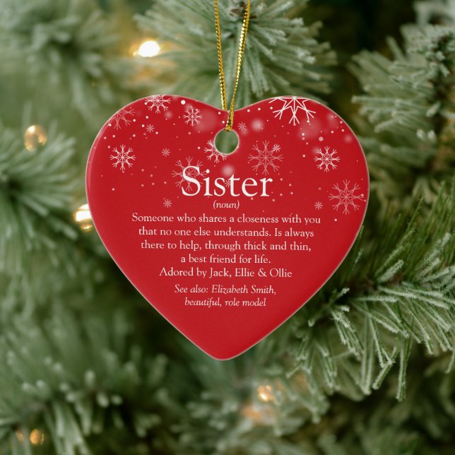 Bästa systern någonsin julfirande julgransprydnad keramik (Träd)