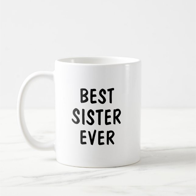 Bästa systern någonsin Minimalistisk typografi pre Kaffemugg (Vänster)