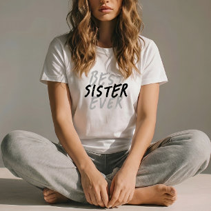 Bästa systern någonsin Modern svart och grå grunge T Shirt