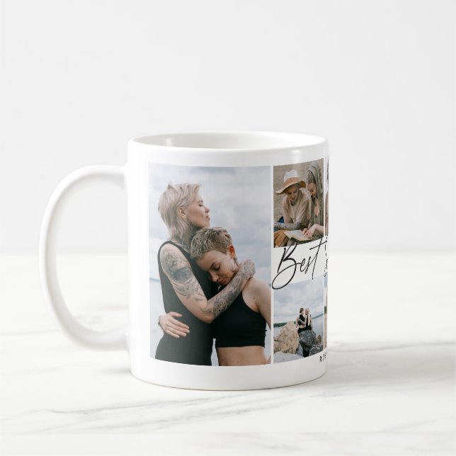 Bästa systern någonsin present minnesfoto collage kaffemugg (Vänster)