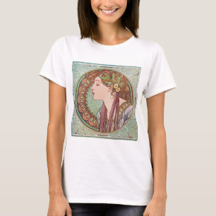 Bästa T-tröja för Alphonse Mucha lagrarart nouv Tröja