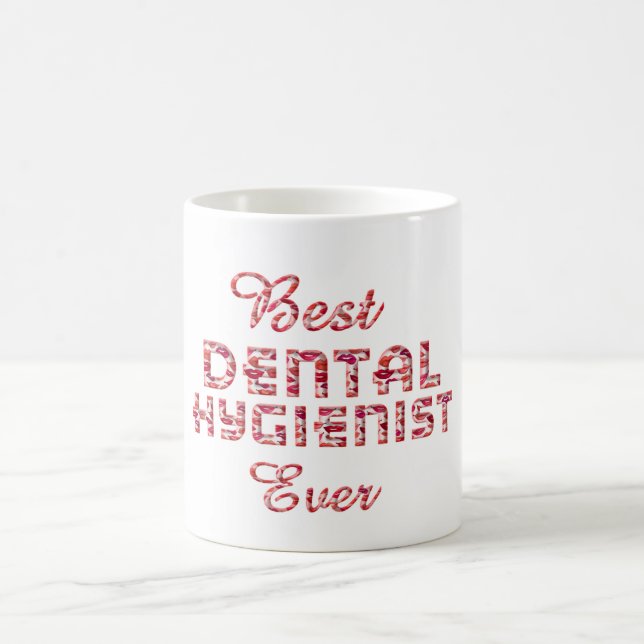 Bästa tandhygienist någonsin tjugonde Läppar-typog Kaffemugg (Center)