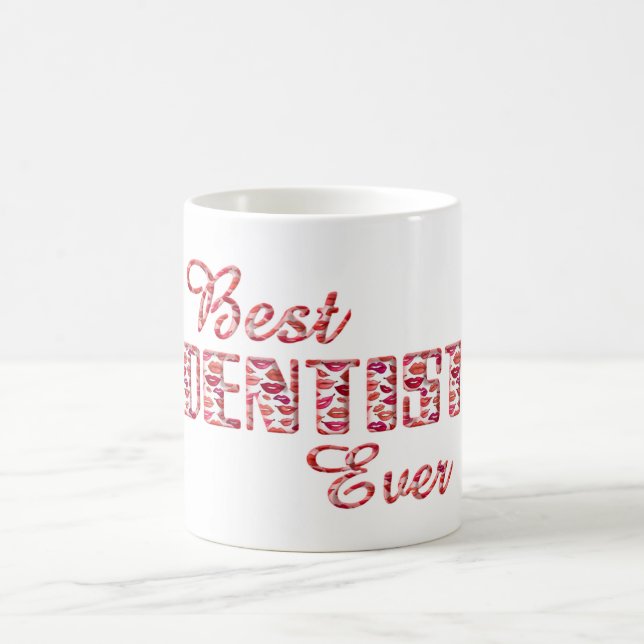 Bästa tandläkare någonsin tjugonde Läppar-typograf Kaffemugg (Center)