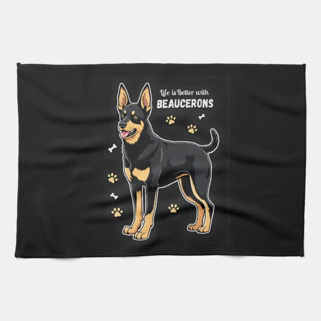 Bästa Tanktopet för Beauce Sheepdog Kökshandduk (Horisontell)