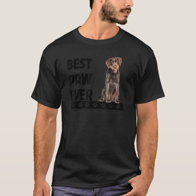 Bästa Tass någonsin Tysk Wirehsted Pointer Pappa F T Shirt (Framsida)