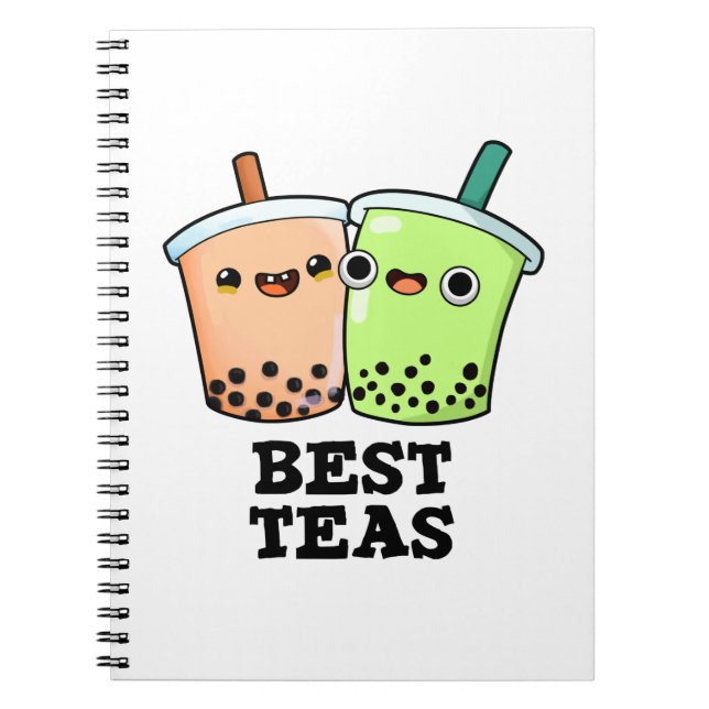 Bästa te Funny Besties Boba Tea Puns  Anteckningsbok (Framsidan)